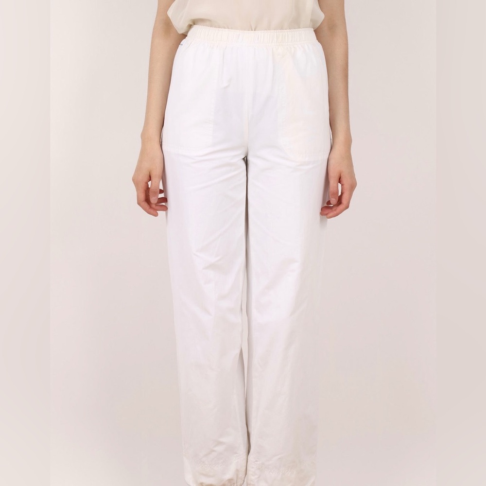 ESCADA Sheila White Straight Leg Pants 44/US 14 Side Zip Vented Hem Luxury